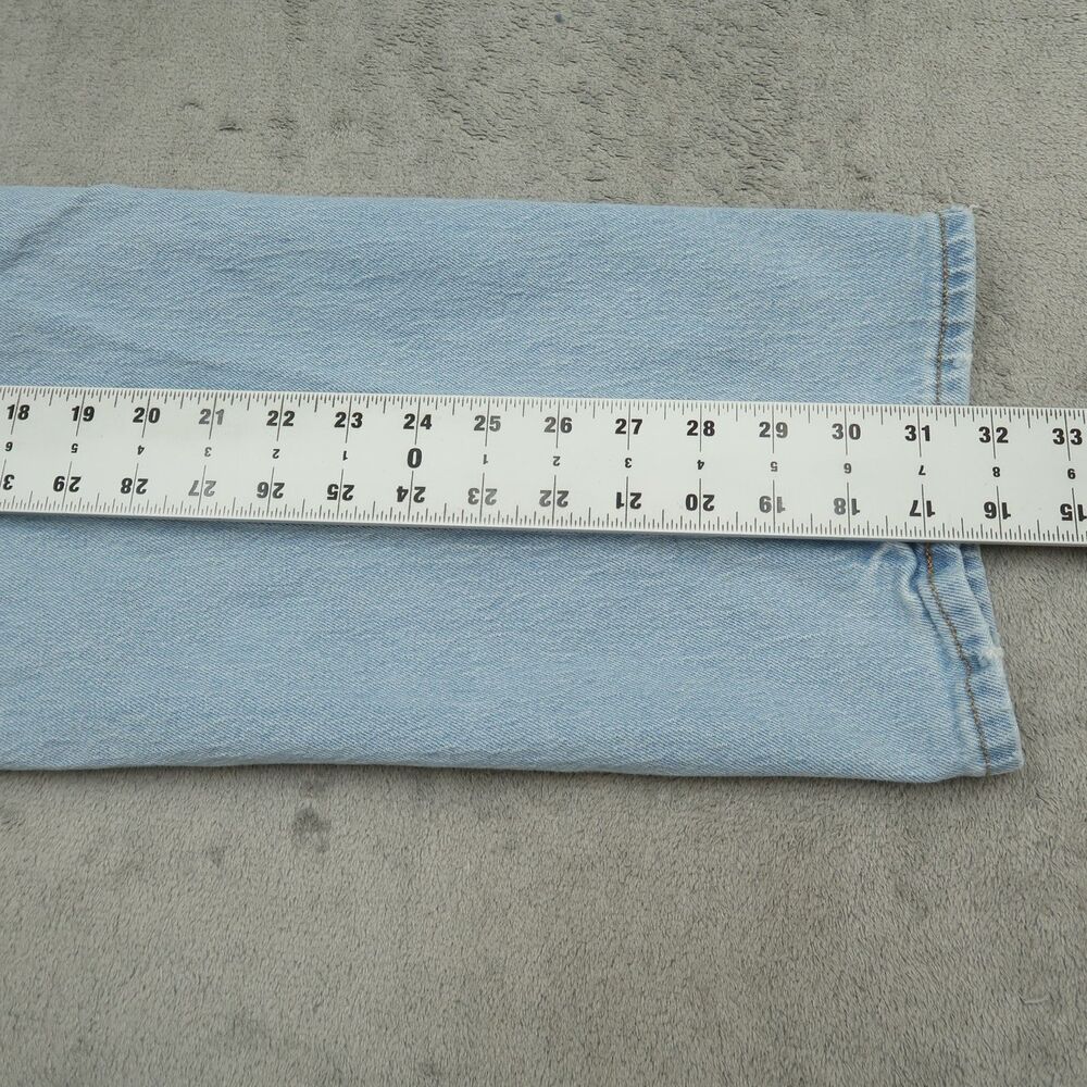 Tommy Jeans Mens Size 36x32 Blue Relaxed Straight Stretch Light Wash Distressed - Picture 7 of 16